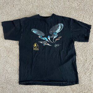 Vintage 1996 Star Trek TNG DS-9 Voyager 30 Years T-Shirt Black Cotton Size L